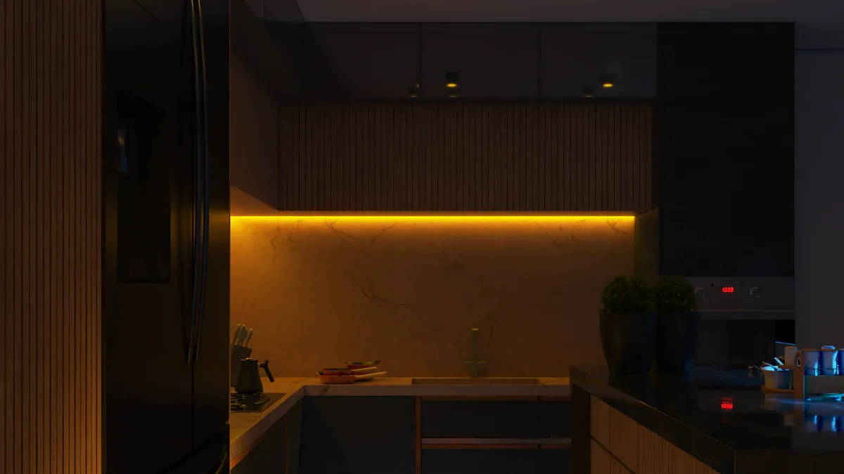 6. Under-Cabinet LED Strips for Essential Task Clarity